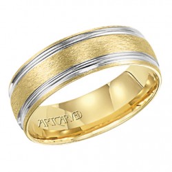 14k Two Tone Gold 7mm Comfort Fit Snyder Wedding Band