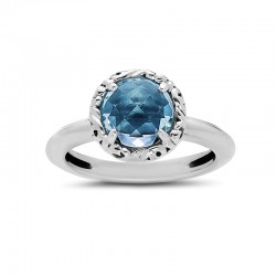 Sterling Silver Ring With 1 Rd 8Mm Sky Blue Topaz