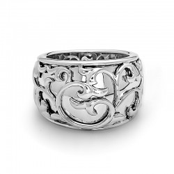 Sterling Silver Ivy Lace Band Ring