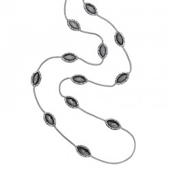 Ss38" Necklace With 12 Mq Shape Hematite 20X10Mm