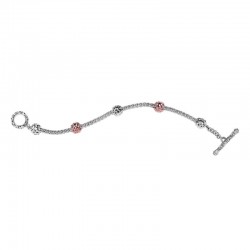 Sterling Silver Bracelet With Balls 18Kp Micron