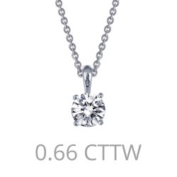 0.66 Cttw Platinum Simulated Diamond Classic Necklaces