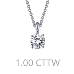 1.03 Cttw Platinum Simulated Diamond Classic Necklaces