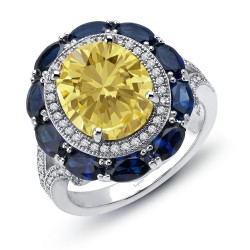 7.6 Cttw Platinum Canary Sapphire Red Carpet RingsRed Carpet
