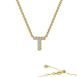 0.35 CTTW Gold Simulated Diamond Initials By Rhonda Faber Green Necklaces