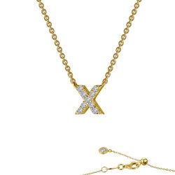 0.36 CTTW Gold Simulated Diamond Initials By Rhonda Faber Green Necklaces