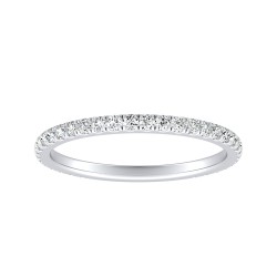 Classic Lab Grown Diamond Wedding Ring In 14K White Gold