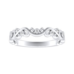 Floral Lab Grown Diamond Wedding Ring In 14K White Gold