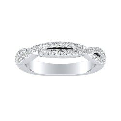 Lab Grown Twisted Diamond Wedding Ring In 14K White Gold