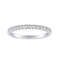 Stackable Lab Grown Diamond Wedding Ring In 14K White Gold