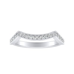 Vintage Lab Grown Diamond Wedding Ring In 14K White Gold