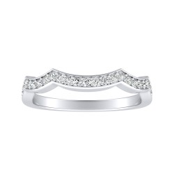 Modern Lab Grown Diamond Wedding Ring In 14K White Gold
