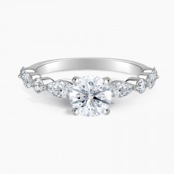 2.00 ct. Center Round Lab Grown Diamond Engagement Ring (E-F-VS) in 14K White Gold