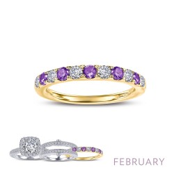 0.51Cts CTTW Gold February Birthstone Rings