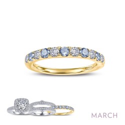 0.51Cts CTTW Gold March Birthstone Rings