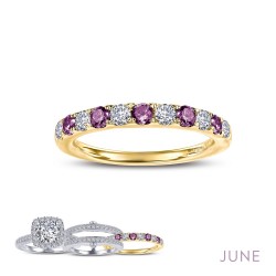 0.51Cts CTTW Gold June Birthstone Rings