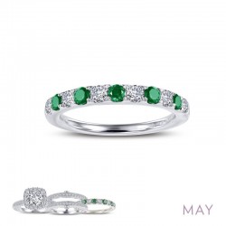 0.51Cts CTTW Platinum May Birthstone Rings
