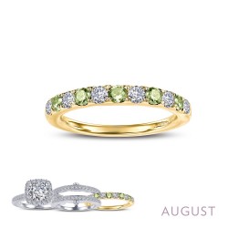 0.51Cts CTTW Gold August Birthstone Rings