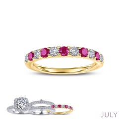 0.51Cts CTTW Gold July Birthstone Rings