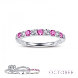 0.51Cts CTTW Platinum October Birthstone Rings