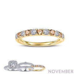 0.51Cts CTTW Gold November Birthstone Rings