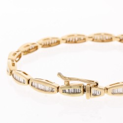14K Yellow Gold Diamond Gemstone Bracelet