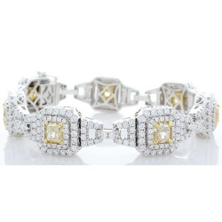 18K White Gold Diamond Gemstone Bracelet