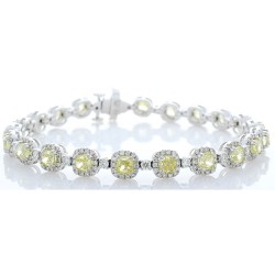 14K White Gold Diamond Gemstone Bracelet