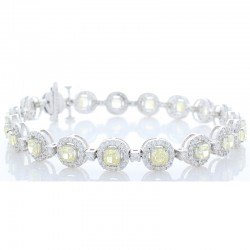 18K White Gold Diamond Gemstone Bracelet