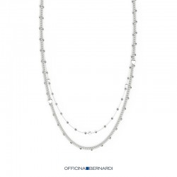 Cupido Silver 3Mm Moon  Beads Necklace 28"