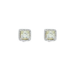 18K White Gold Diamond Gemstone Earrings