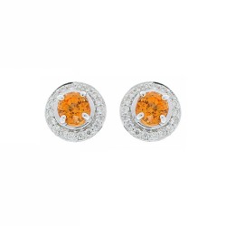 18K White Gold Garnet Gemstone Earrings