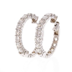 14K White Gold Diamond Gemstone Earrings