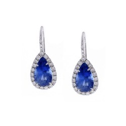 Platinum Sapphire Gemstone Earrings