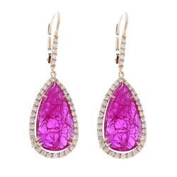 18K Rose Gold Ruby Gemstone Earrings