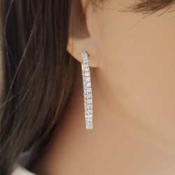 14K Rose Gold Diamond Gemstone Earrings