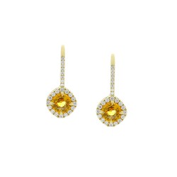 18K Yellow Gold Sapphire Gemstone Earrings