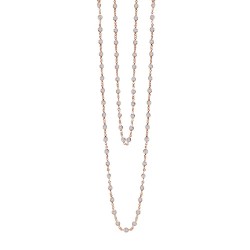 21 Cttw Rose Gold Simulated Diamond Classic Necklaces