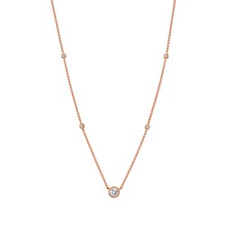 0.78 Cttw Rose Gold Simulated Diamond Classic Necklaces