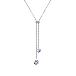 2.12 CTTW Platinum Simulated Diamond Lassaire In Motion Necklaces