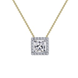 0.76 CTTW 2 Tone Simulated Diamond Classic Necklaces