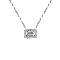 0.26 CTTW Platinum Simulated Diamond Classic Necklaces