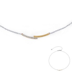 0.11 CTTW 2-Tone Simulated Diamond Classic Necklaces