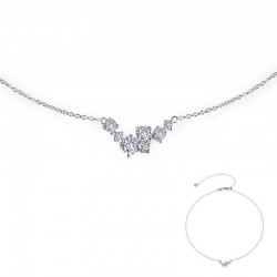 0.98 CTTW Platinum Simulated Diamond 7 Symbols Of Joy Necklaces