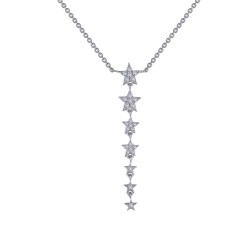 0.54 CTTW Platinum Simulated Diamond 7 Symbols Of Joy Necklaces