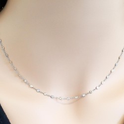 Platinum Diamond Gemstone Necklace