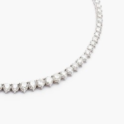 18K White Gold Diamond Gemstone Necklace