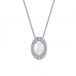0.97 CTTW Platinum Opal Classic Necklaces