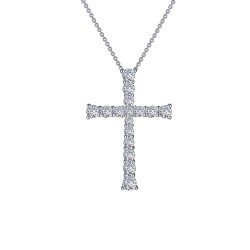 1.65 CTTW Platinum Simulated Diamond Classic Necklaces