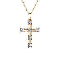 0.66 CTTW Gold Simulated Diamond Classic Necklaces